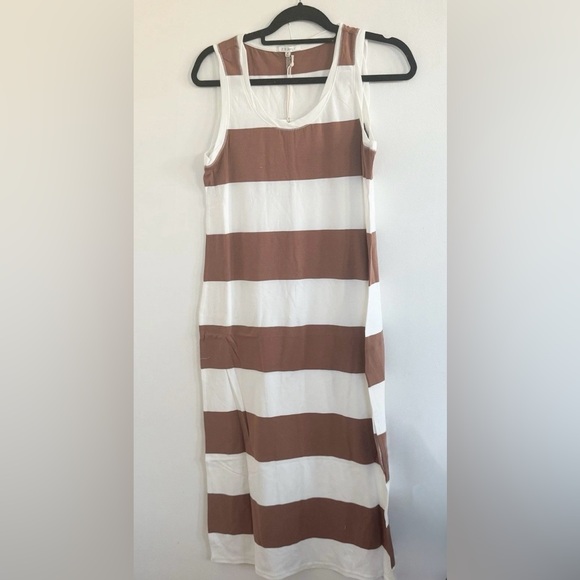 REVOLVE Z Supply NWT Women’s Lida Striped Sleeveless Midi Dress Brown & White.